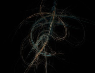 Siyah Renk Üzerine Bir Dijital Fraktal Resmi