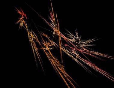 Siyah Renk Üzerine Bir Dijital Fraktal Resmi