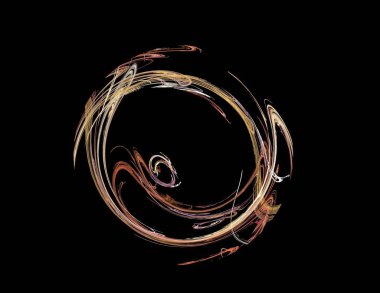 Siyah Renk Üzerine Bir Dijital Fraktal Resmi