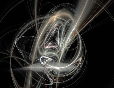 Siyah Renk Üzerine Bir Dijital Fraktal Resmi