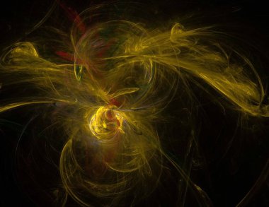 Siyah Renk Üzerine Bir Dijital Fraktal Resmi