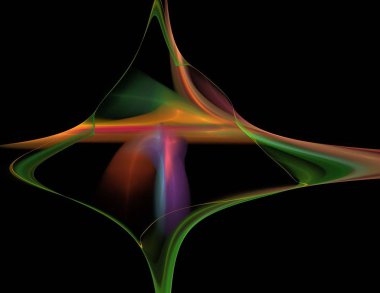 Siyah Renk Üzerine Bir Dijital Fraktal Resmi