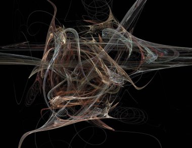 Siyah Renk Üzerine Bir Dijital Fraktal Resmi