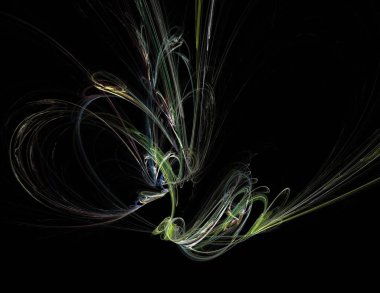 Siyah Renk Üzerine Bir Dijital Fraktal Resmi