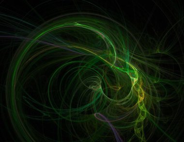 Siyah Renk Üzerine Bir Dijital Fraktal Resmi