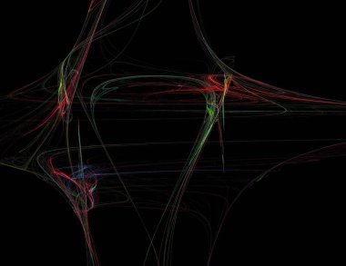 Siyah Renk Üzerine Bir Dijital Fraktal Resmi