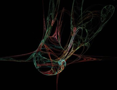 Siyah Renk Üzerine Bir Dijital Fraktal Resmi