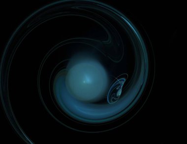 Siyah Renk Üzerine Bir Dijital Fraktal Resmi