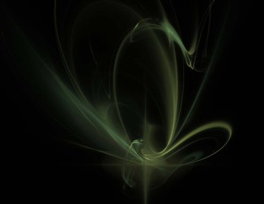 Siyah Renk Üzerine Bir Dijital Fraktal Resmi