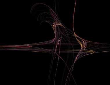 Siyah Renk Üzerine Bir Dijital Fraktal Resmi