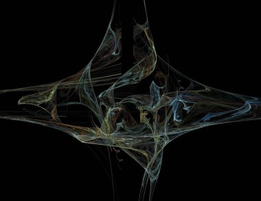 Siyah Renk Üzerine Bir Dijital Fraktal Resmi