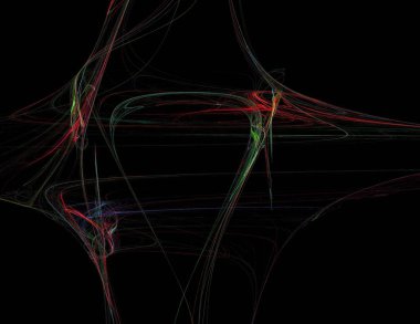 Siyah Renk Üzerine Bir Dijital Fraktal Resmi