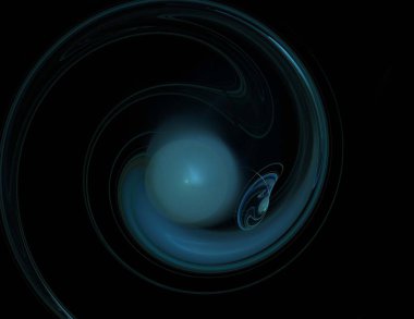 Siyah Renk Üzerine Bir Dijital Fraktal Resmi