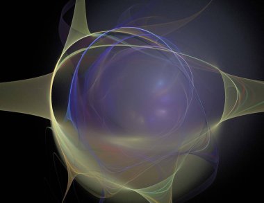 Siyah Renk Üzerine Bir Dijital Fraktal Resmi