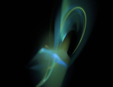 Siyah Renk Üzerine Bir Dijital Fraktal Resmi