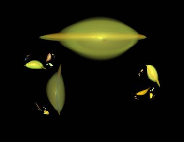 Siyah Renk Üzerine Bir Dijital Fraktal Resmi