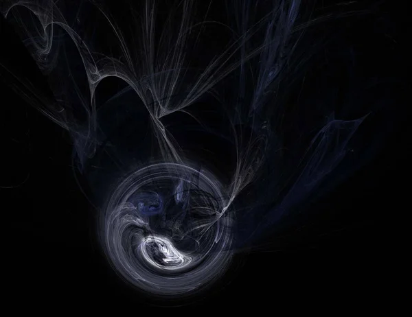 Image of one Digital Fractal on Black Color — Stock Photo, Image