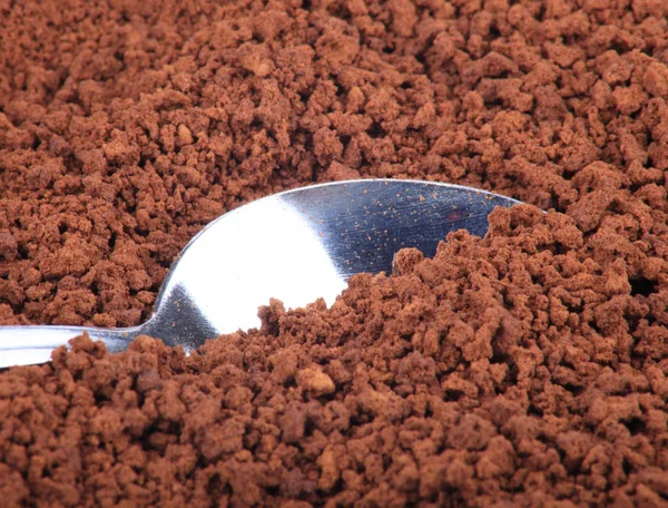 Instant coffee  and teaspoon — Stock Photo, Image