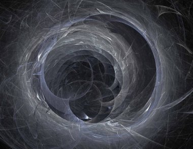 Siyah Renk Üzerine Bir Dijital Fraktal Resmi