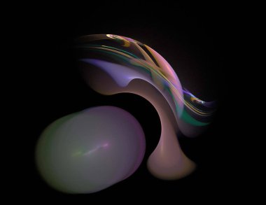 Siyah Renk Üzerine Bir Dijital Fraktal Resmi