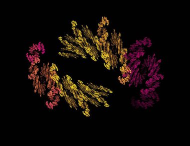 Siyah Renk Üzerine Bir Dijital Fraktal Resmi