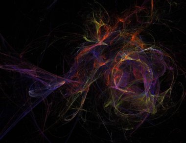 Siyah Renk Üzerine Bir Dijital Fraktal Resmi