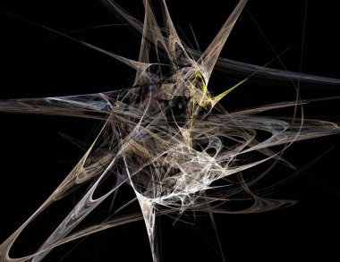 Siyah Renk Üzerine Bir Dijital Fraktal Resmi