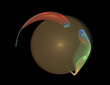 Siyah Renk Üzerine Bir Dijital Fraktal Resmi