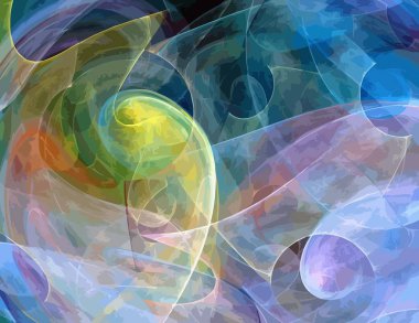 Dijital fraktal ile çok renkli bir çizimi