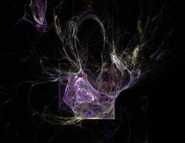 Siyah Renk Üzerine Bir Dijital Fraktal Resmi