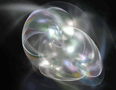 Siyah Renk Üzerine Bir Dijital Fraktal Resmi