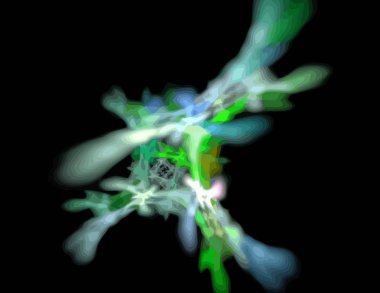 Siyah Renk Üzerine Bir Dijital Fraktal Resmi