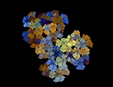 Siyah Renk Üzerine Bir Dijital Fraktal Resmi