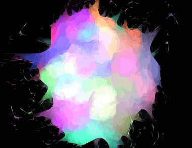 Siyah Renk Üzerine Bir Dijital Fraktal Resmi