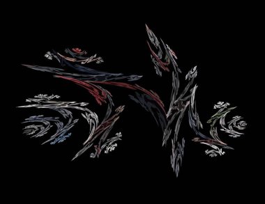 Siyah Renk Üzerine Bir Dijital Fraktal Resmi