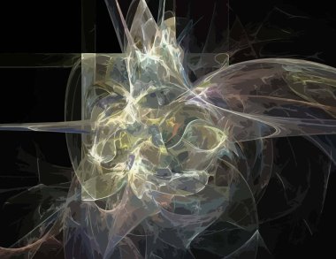 Siyah Renk Üzerine Bir Dijital Fraktal Resmi