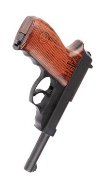 Pnömatik tabanca üzerinde beyaz izole 