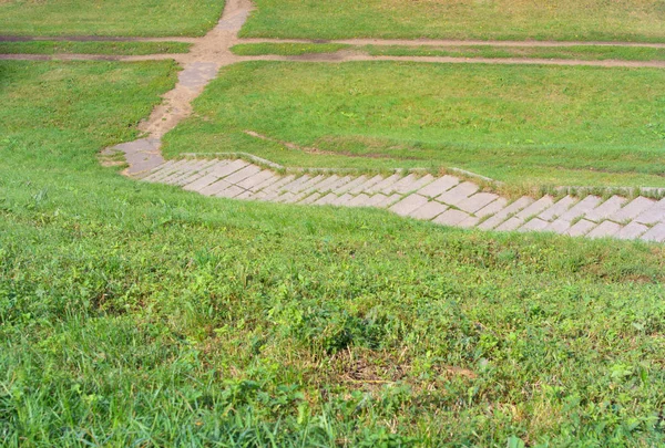 Steg i parken på torr dag — Stockfoto