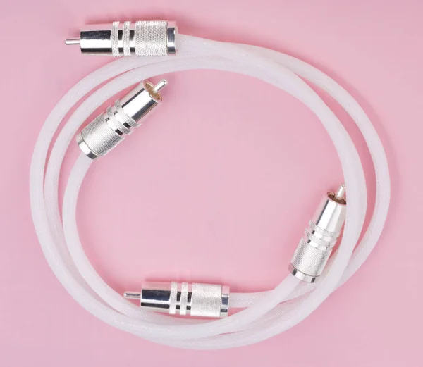 Interconnect Cable on Pink Background — Stock Photo, Image