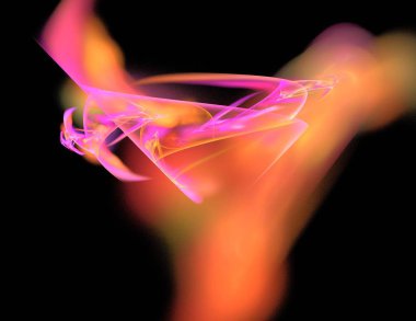 Siyah Renk Üzerine Bir Dijital Fraktal Resmi