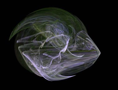 Siyah Renk Üzerine Bir Dijital Fraktal Resmi