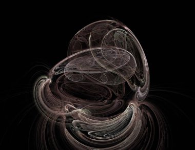 Siyah Renk Üzerine Bir Dijital Fraktal Resmi