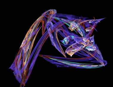 Siyah Renk Üzerine Bir Dijital Fraktal Resmi