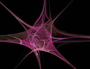 Siyah Renk Üzerine Bir Dijital Fraktal Resmi