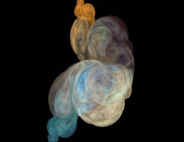 Siyah Renk Üzerine Bir Dijital Fraktal Resmi