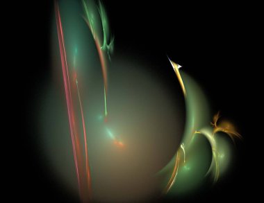 Siyah Renk Üzerine Bir Dijital Fraktal Resmi