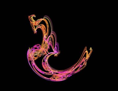 Siyah Renk Üzerine Bir Dijital Fraktal Resmi