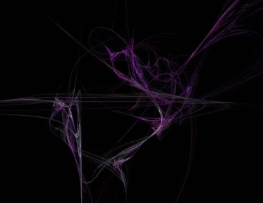 Siyah Renk Üzerine Bir Dijital Fraktal Resmi