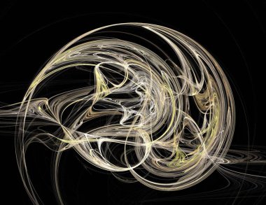 Siyah Renk Üzerine Bir Dijital Fraktal Resmi