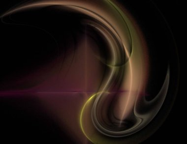 Siyah Renk Üzerine Bir Dijital Fraktal Resmi